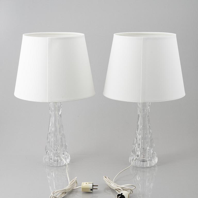 Carl Fagerlund, a pair of model 'RD-1477' table lamps, Orrefors.