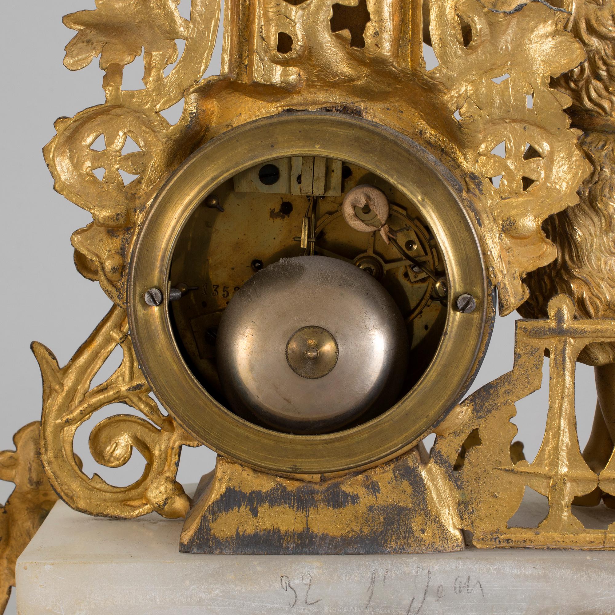 A neo rococo mantel clock by Tornberg Stockholm in the second half of the 19th century.