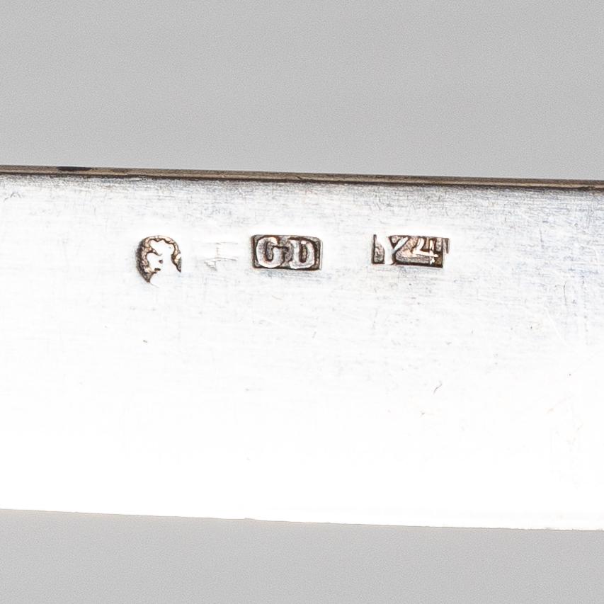 Fruktknivar, 13 st, silver, Sverige och Frankrike, 1800-talets andra hälft-tidigt 1900-tal.