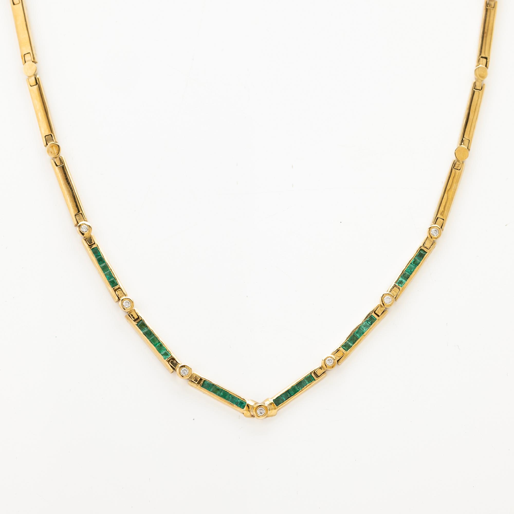 Necklace and bracelet, 18K, Old Orient.
