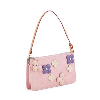 679. LOUIS VUITTON, a pink monogrammed vernis shoulder bag with flowers "Lexington Pochette", limited edition 2002.