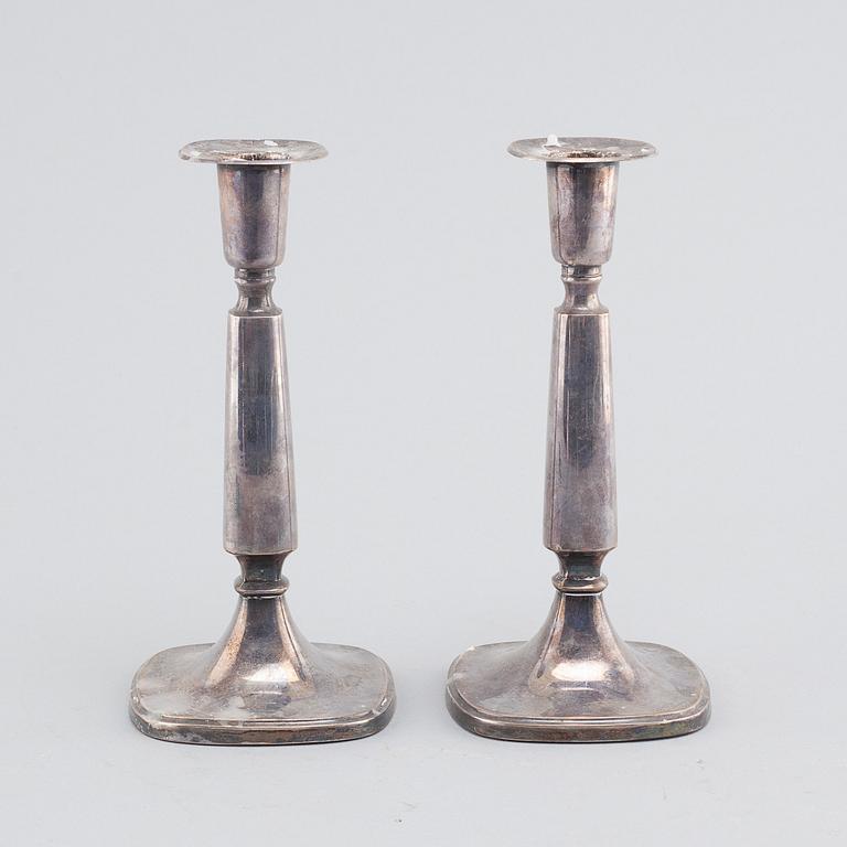 A pair of Swedish silver candlesticks from 1966.
