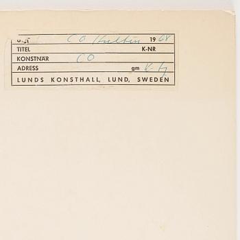 CO Hultén, blandteknik på papper, signerad och daterad -46.
