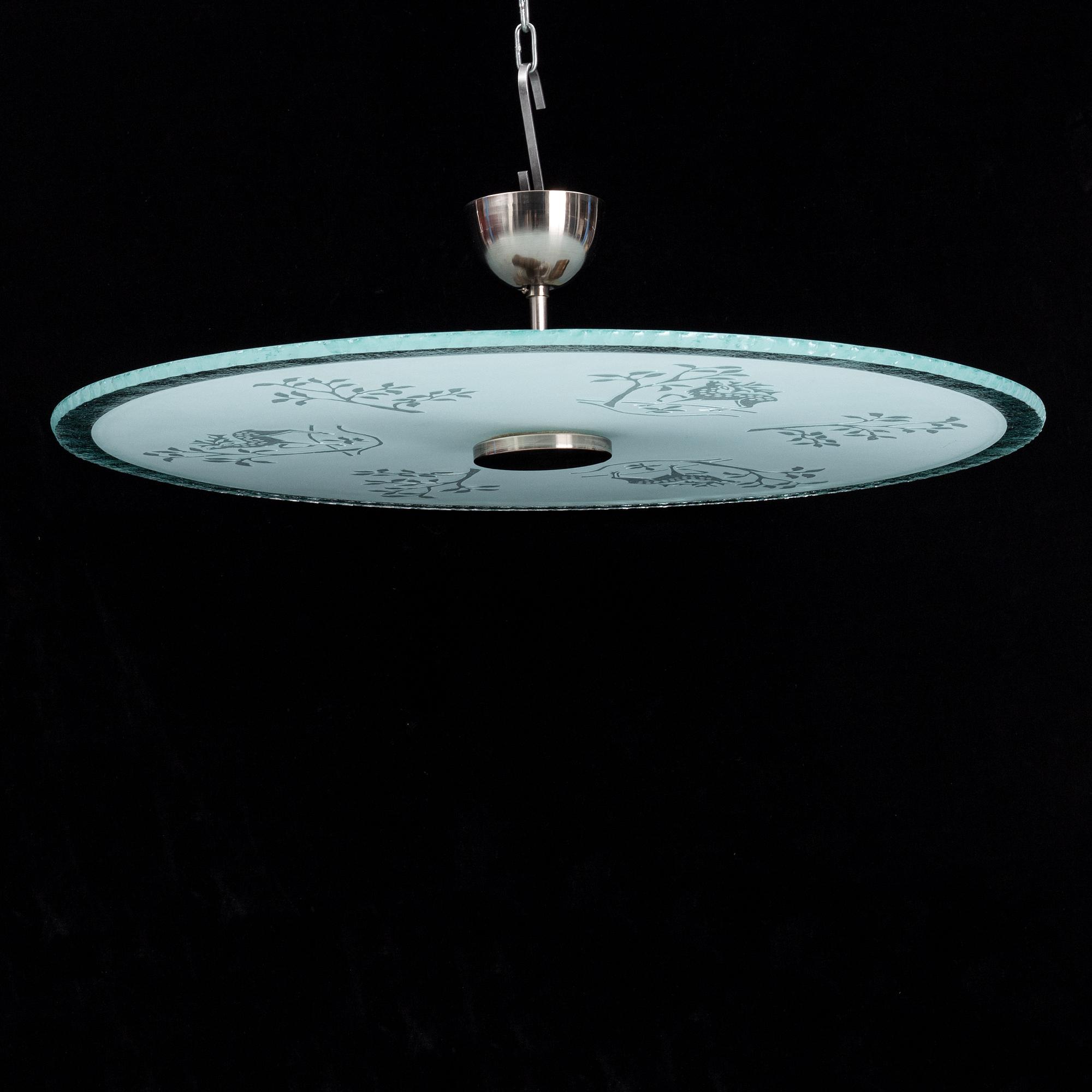 A 1940's Swedish Modern ceiling lamp.