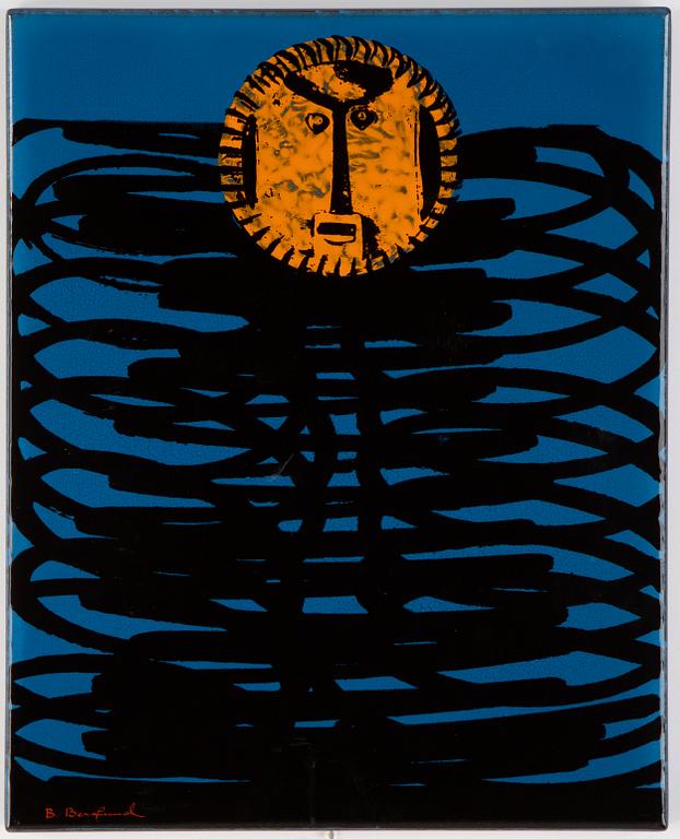 Bengt Berglund, an enamel wallplate, Gustavsberg 1967.
