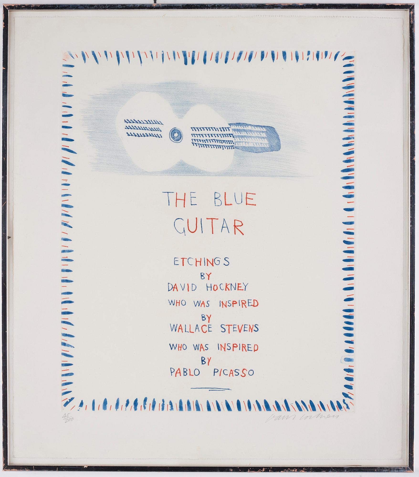 David Hockney, "The Blue Guitar" from: "The Blue Guitar".
