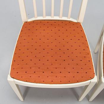 Carl Malmsten, tuoleja, 6 kpl, "Herrgården" sekä ruokapöytä.