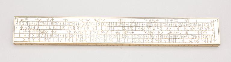 RUNKALENDER, förgylld brons, 1900-tal.