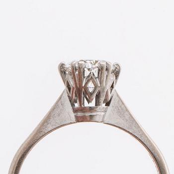DIAMOND RING 18K whitegold, approx H VS, 0,98 ct engraved, GFAB Stockholm 1987.