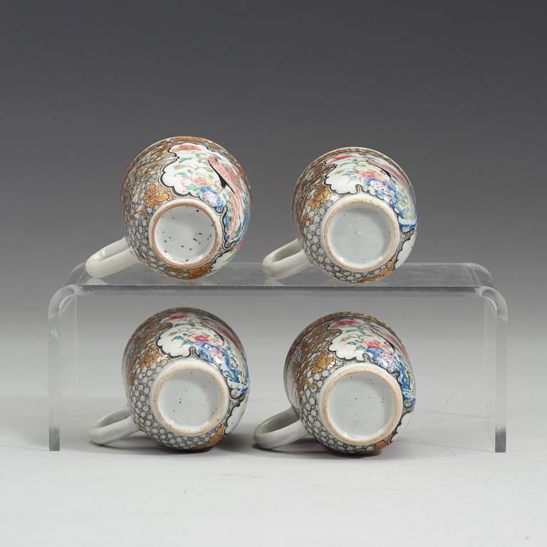 A Chinese export porcelain part tea service, Qing dynasty, Yongzheng (1723-1735).