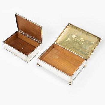 Box, 2 pcs, silver, Sweden, first half of the 20th century.