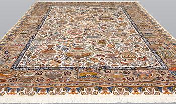 Matta, figural Kashmar, ca 393 x 293 cm.