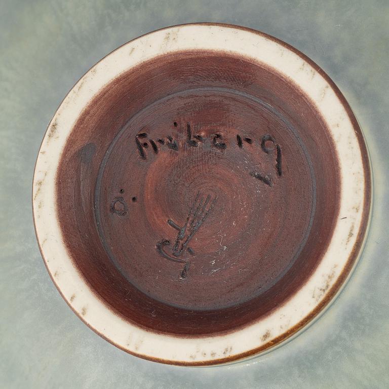 Berndt Friberg, a group of three stoneware bowls and a vase, Gustavsberg Studio.