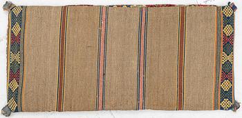 Sled cushion, Rölakan, southwestern Skåne, early 19th century, 105 x 55 cm.