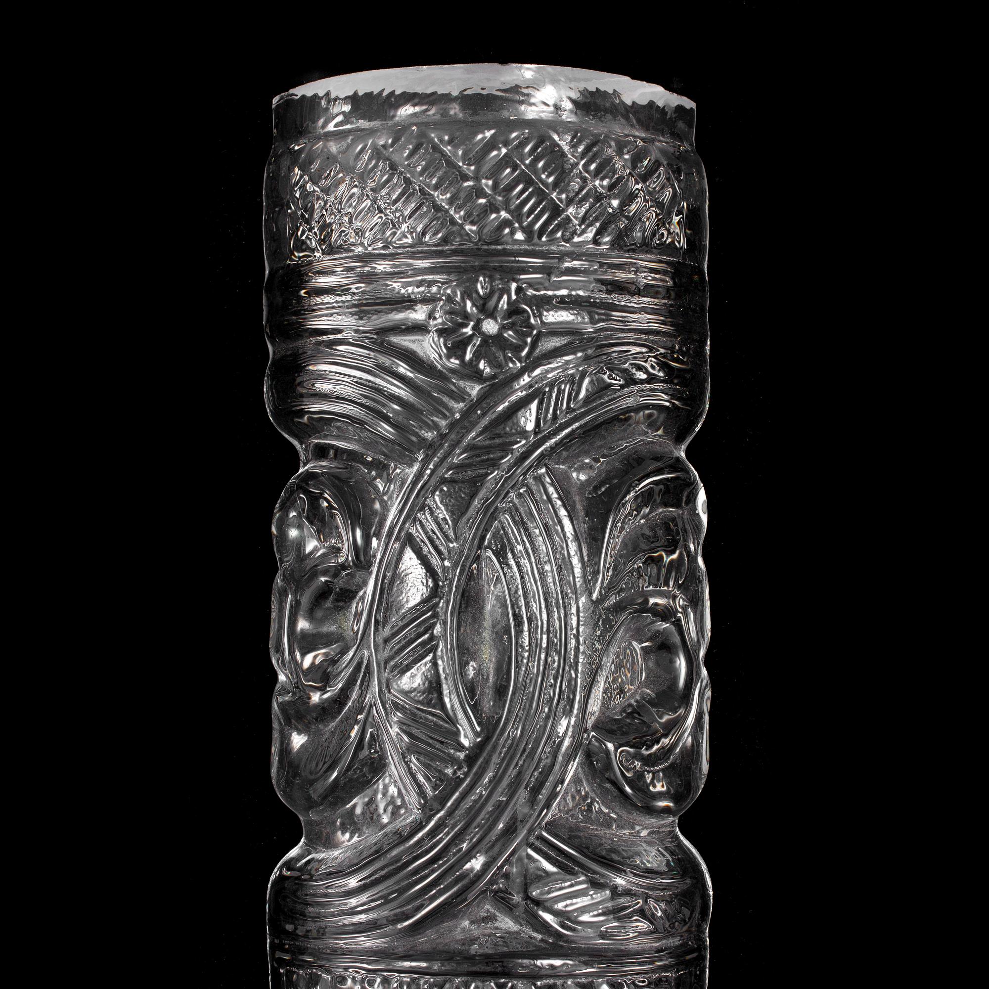 A glass obelisk by Lars Leidegren for Hotel Royal Viking, ca 1984. Produced by Orrefors glassworks.