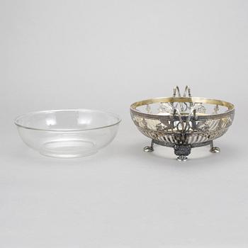 SKÅL, silver, empire, sannolikt Aachen, Tyskland, 1800-talets första hälft/mitt. Total silver vikt  ca 514 gram.
