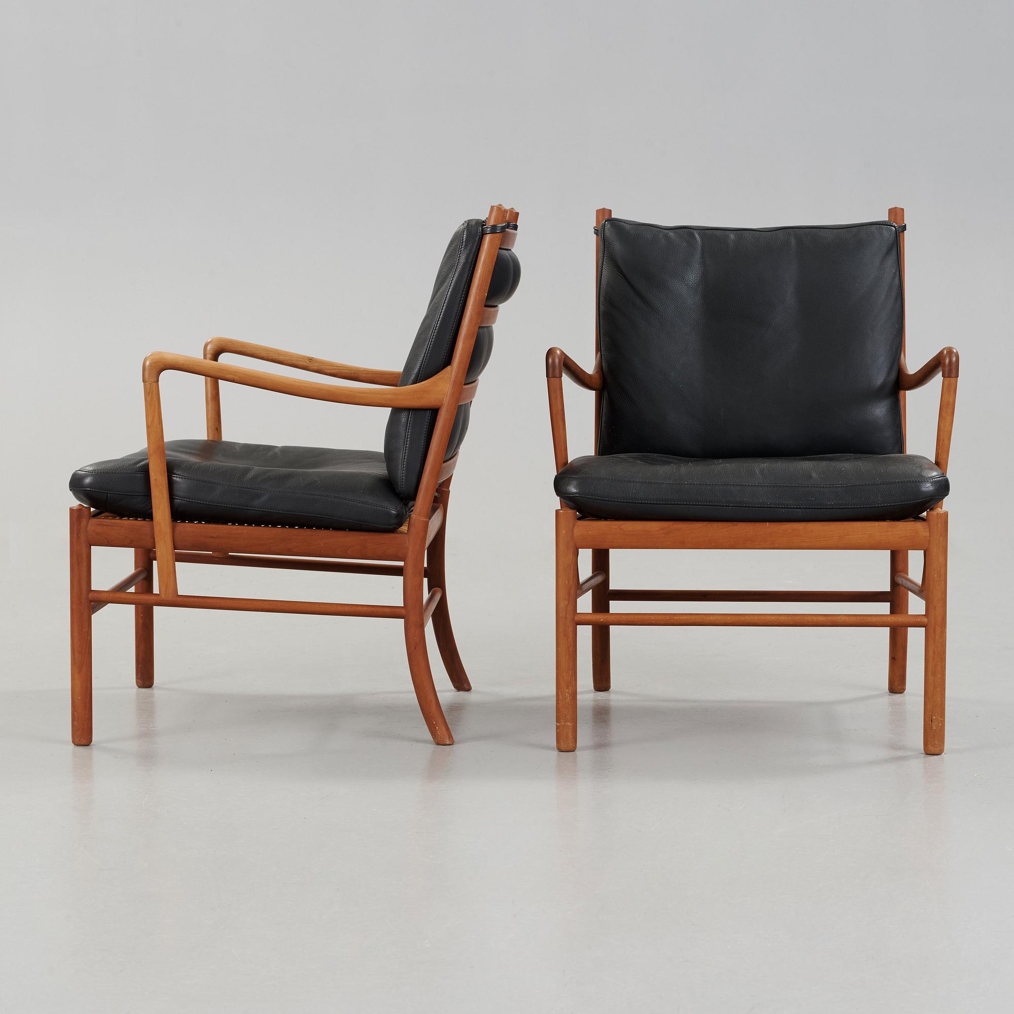 Ole Wanscher, karmstolar, ett par, "Colonial Chair, PJ 149", Poul Jeppesen, Danmark.