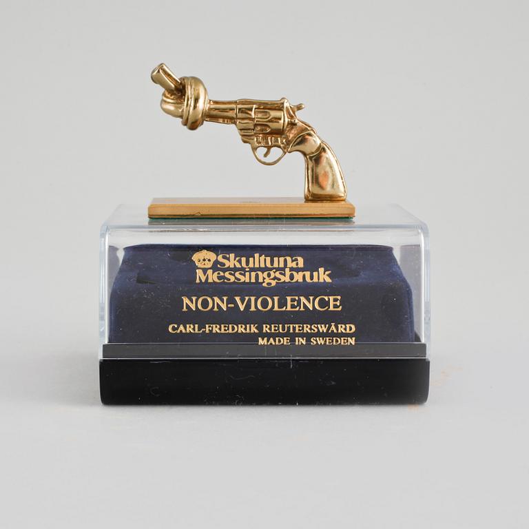 CARL FREDRIK REUTERSWÄRD, sculpture, "Non-Violence", Skultuna, signed CFR.