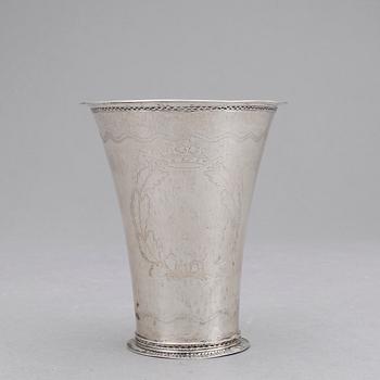 BÄGARE, silver Johan Berggren, Kristianstad, 1761. Vikt ca 66 gram.