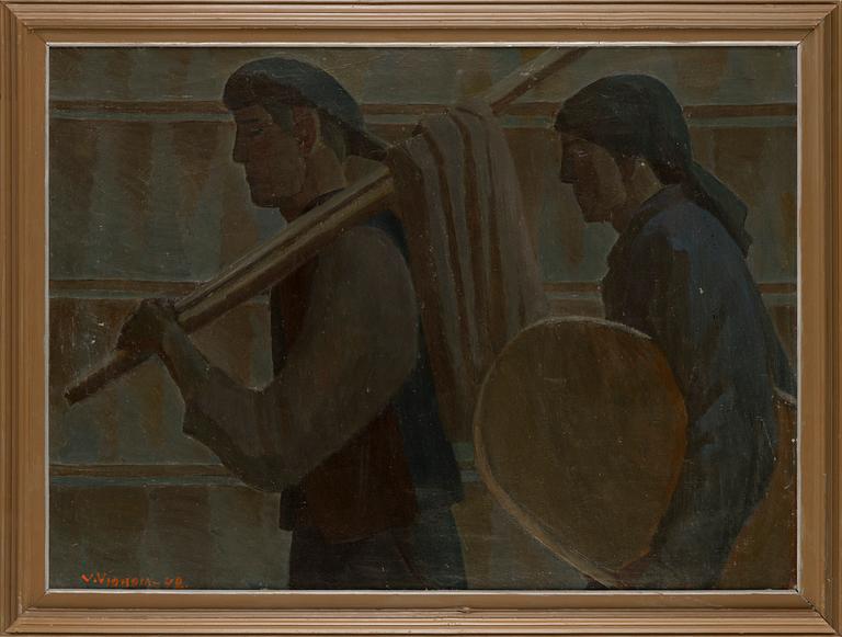 Veikko Vionoja, öljy kankaalle, signeerattu ja päivätty-48.