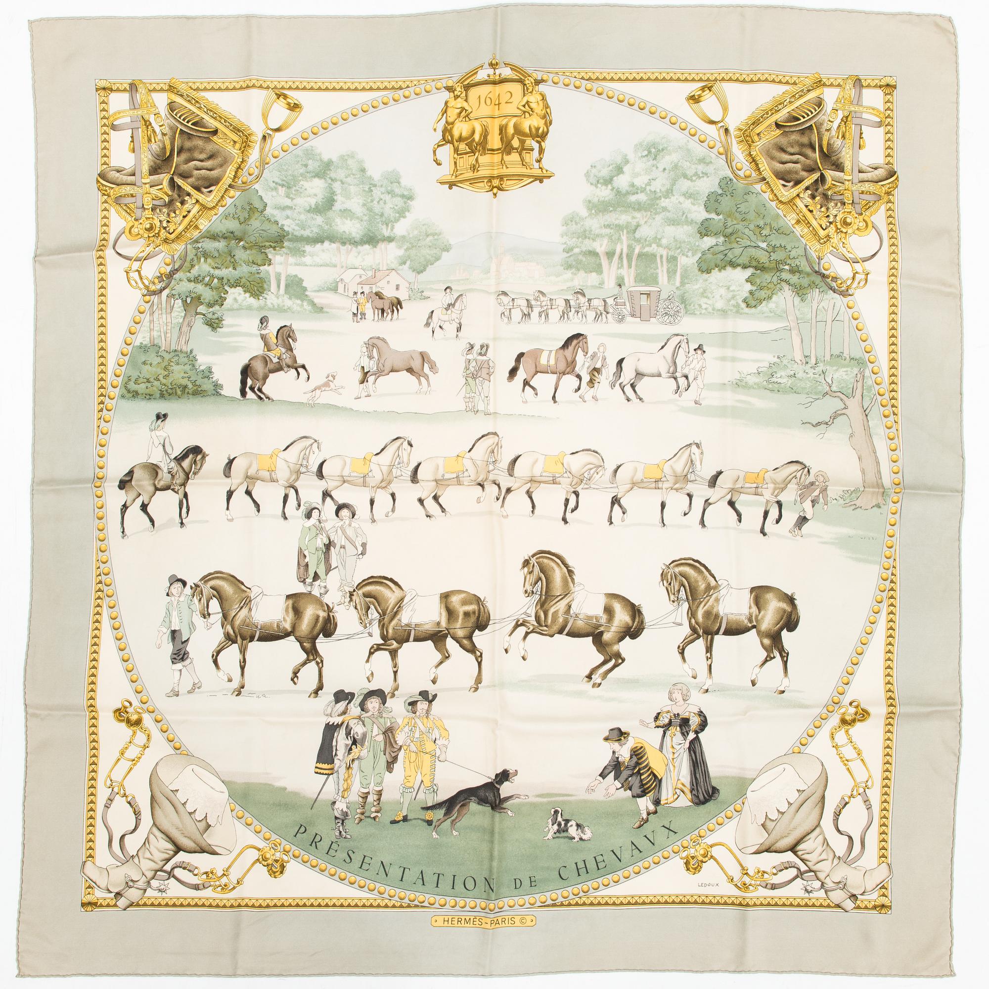 Hermès, 'Présentation de chevaux', scarf.