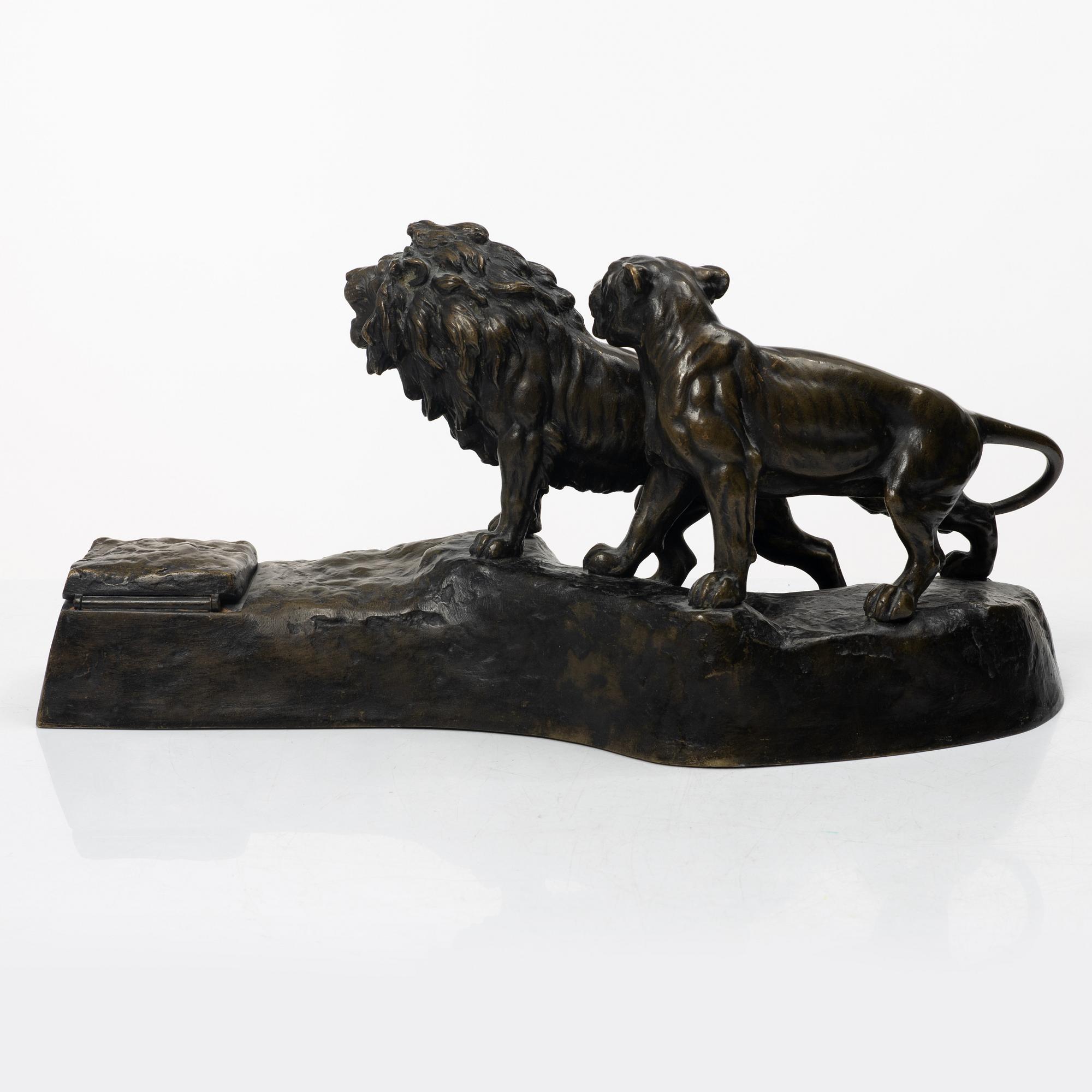 Desk set, 4 pieces, bronze, Austria circa 1900.