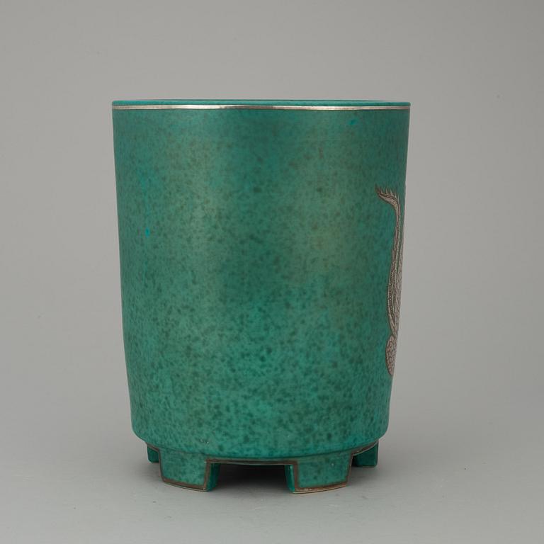 A Wilhelm Kåge 'Argenta' stoneware vase, Gustavsberg.