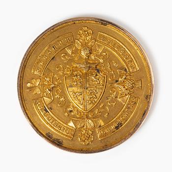 Medalj, 15K guld, England, 1922.