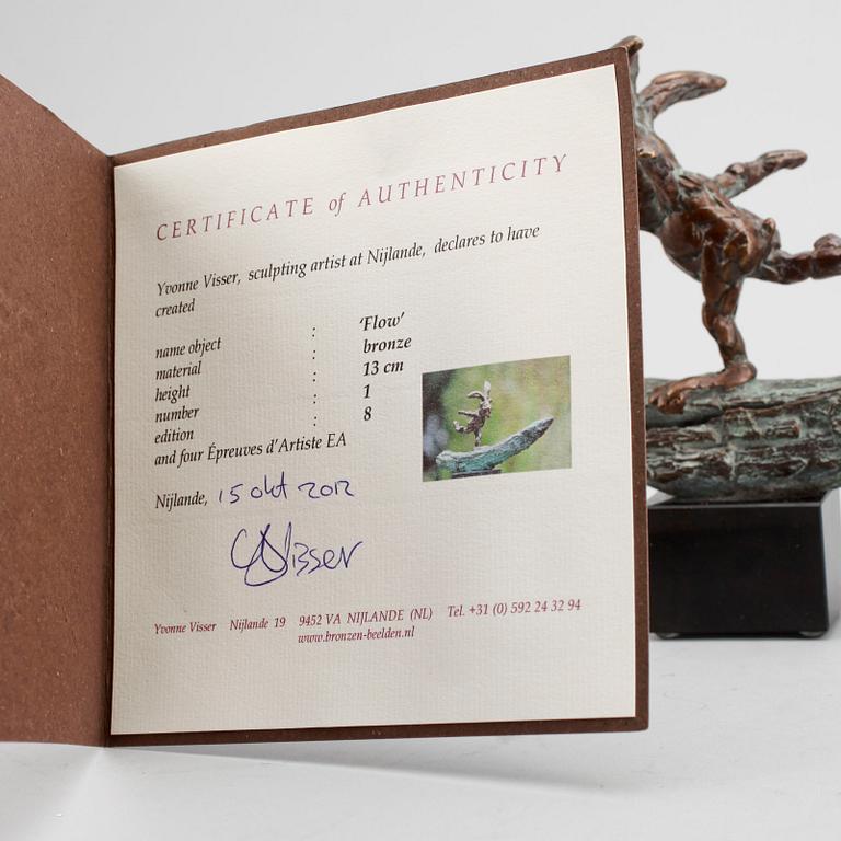 YVONNE VISSER, skulptur, brons, monogramsignerad och numrerad 1/8.