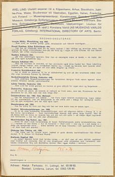 AXEL LIND, oil on canvas, signed.