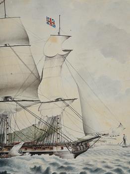 R Freeman, 17th/18th century  The frigate "Dutton" at Dover.
