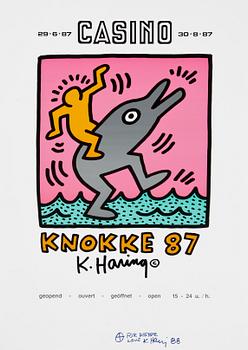 KEITH HARING, efter, affisch, signerad och -88.