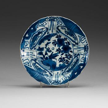 333. A blue and white kraak bowl, Ming dynasty, Wanli (1572-1620).