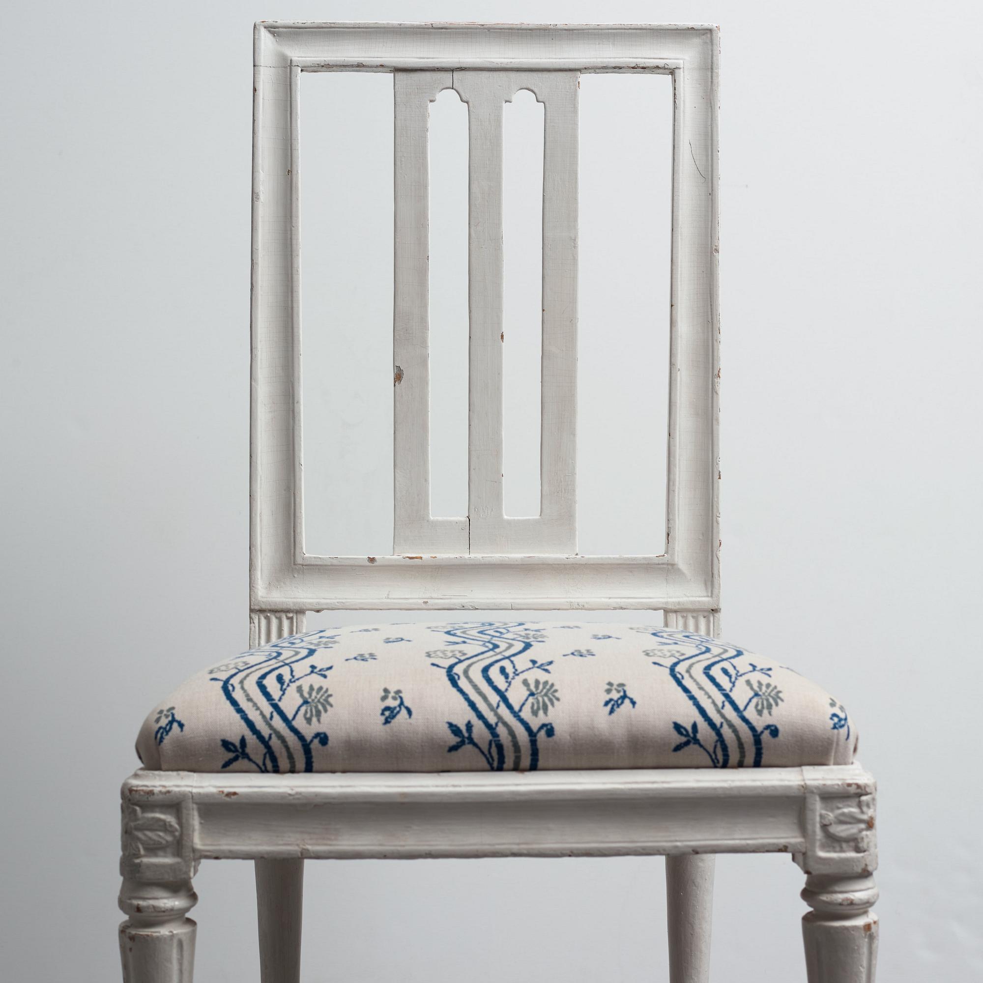 Eight Gustavian chairs by L Söderholm.