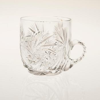 GLÖGGLAS, 11+1 st, och FAT, 12+11 st, glas, 1900-tal.