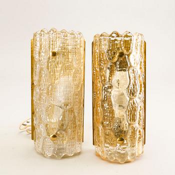 Carl Fagerlund, vägglampor, 2 st, Orrefors, 1950-60-tal.