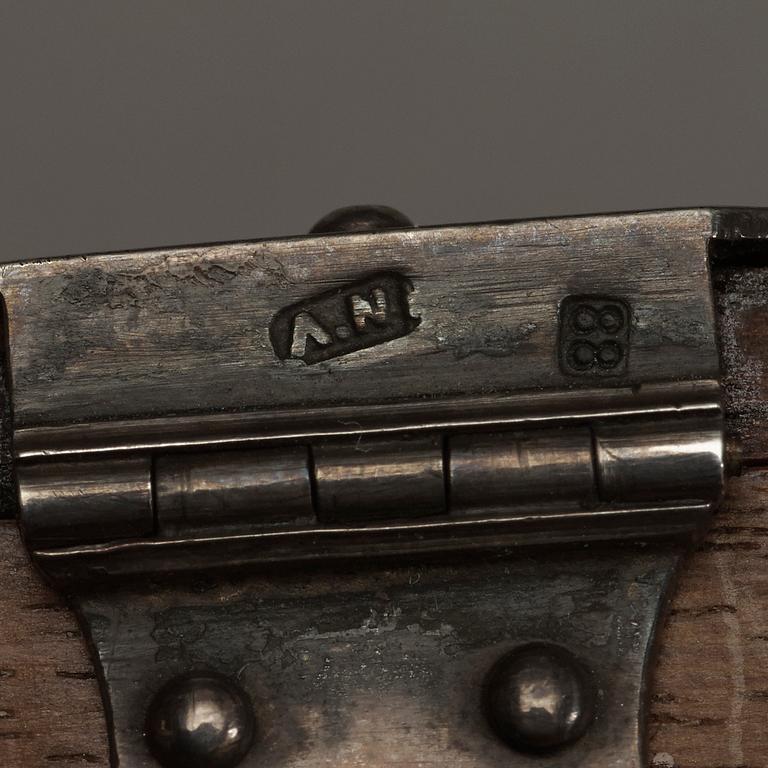 A Fabergé wood and silver casket, work master Anders Nevalainen, St. Petersburg.