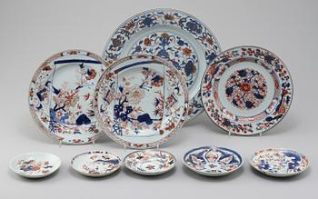 PARTI PORSLIN, 9 delar, porslin, Kina, 1700-tal.