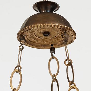 A Swedish Empire 19th century six-light hanging-lamp.