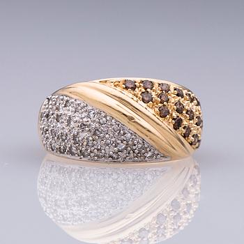 SORMUS, briljantti- ja 8/8-hiotut kirkkaat ja ruskeat timantit, 14K kultaa.