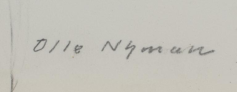 OLLE NYMAN, teckning, signerad.