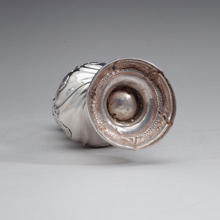A Swedish 18th century silver sugar-caster, marks of Bengt Hafrin, Göteborg 1774.