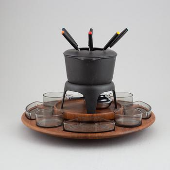 A fondue set by Jens Quistgaard, Digsmed, Denmark, 1960's.