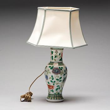 A Chinese famille verte vase, circa 1900.