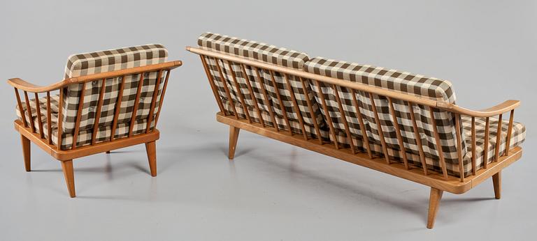 SOFFA samt FÅTÖLJ, 1900-talets andra hälft.