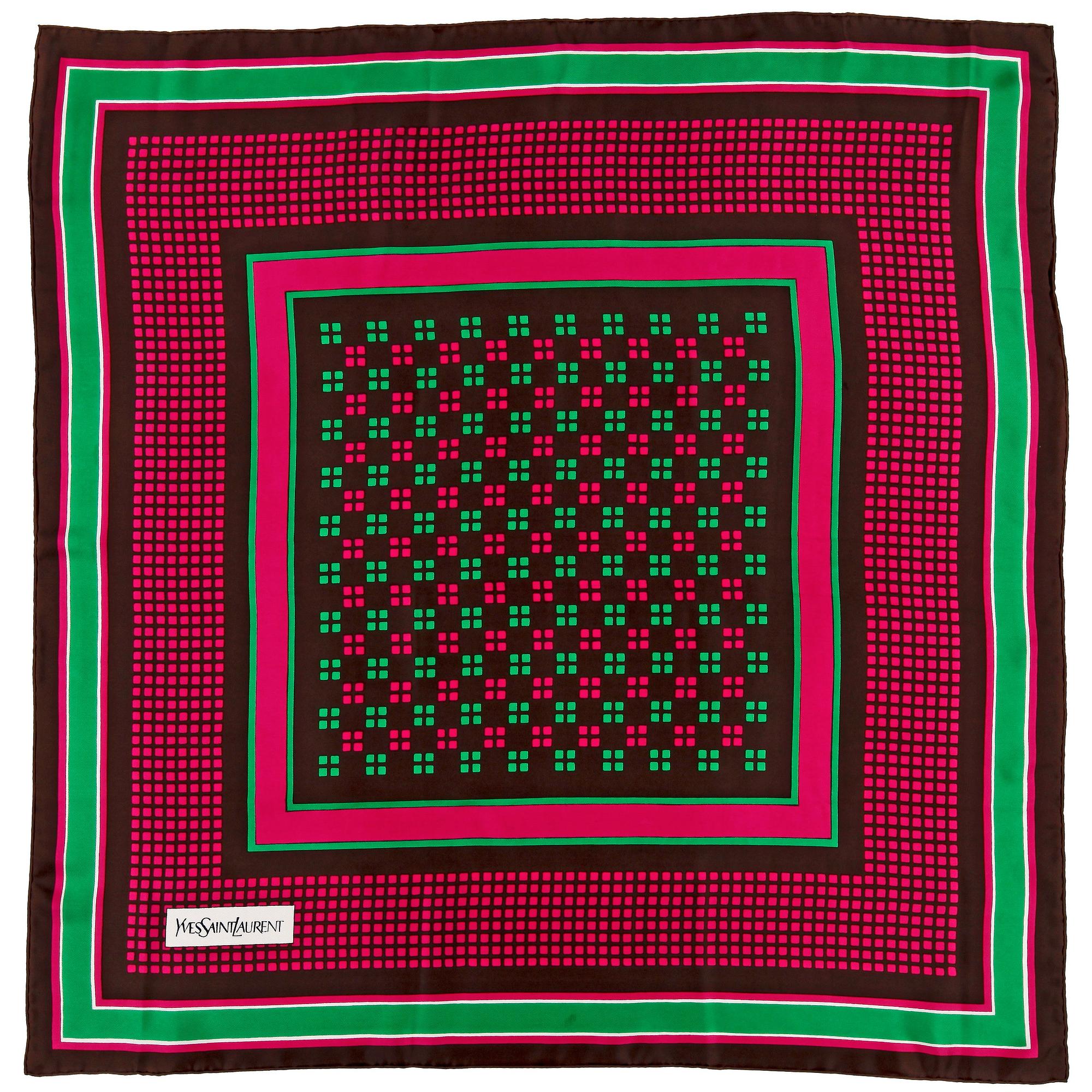 YVES SAINT LAURENT, silk scarf.