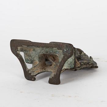 Skulptur, altare. Jain, Indien, kopparlegering med silverinläggningar 1300-/1400-tal eller äldre.