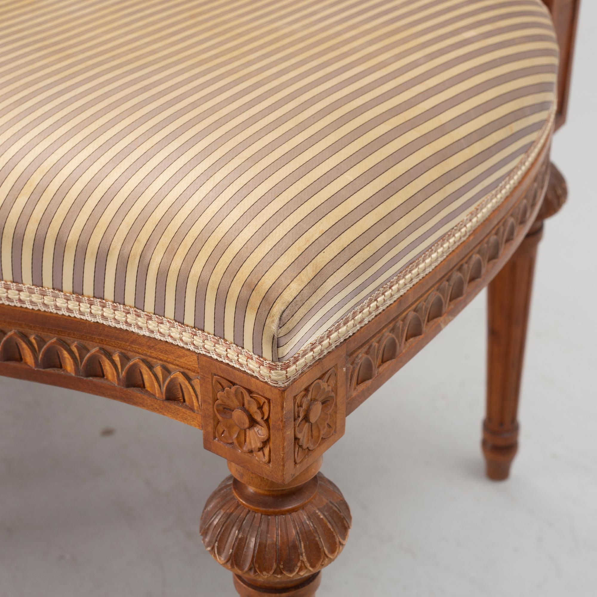 Four Gustavian style chairs, second part of the 20th century.