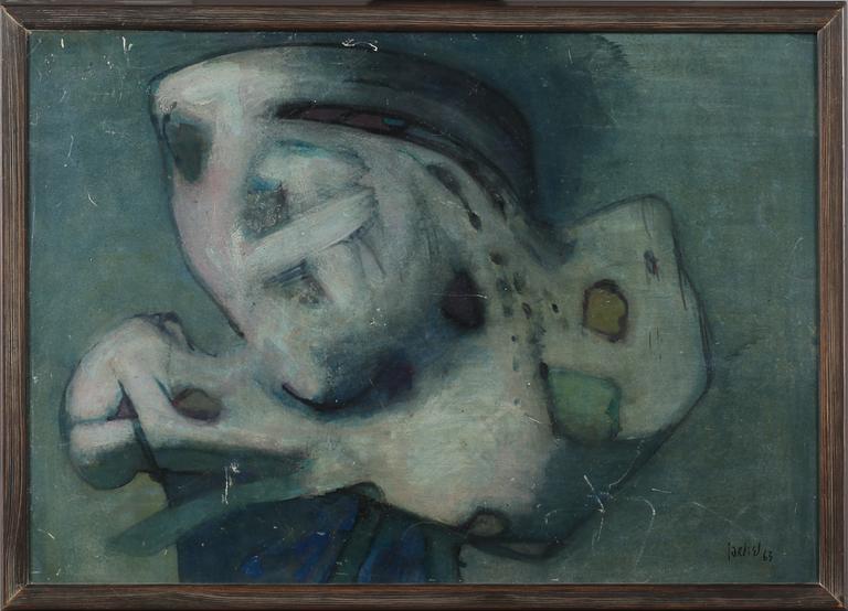 JOSÉ PAREDES JARDIEL, olja på papper, signerad och daterad 63.