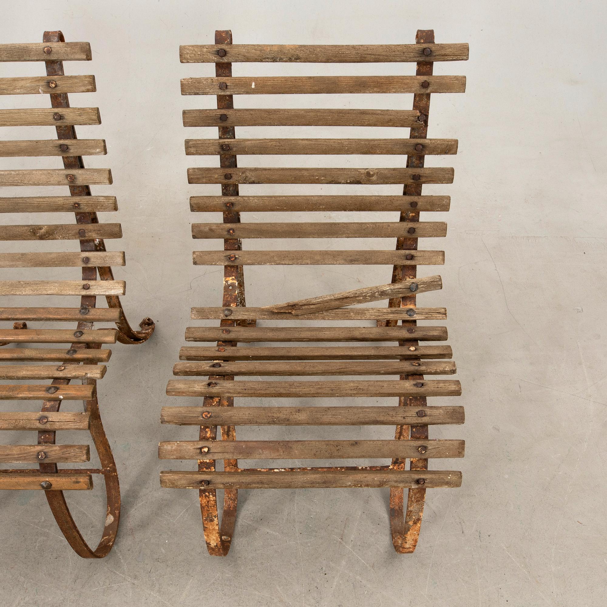 Garden chairs, 6 pieces, early 20th century.